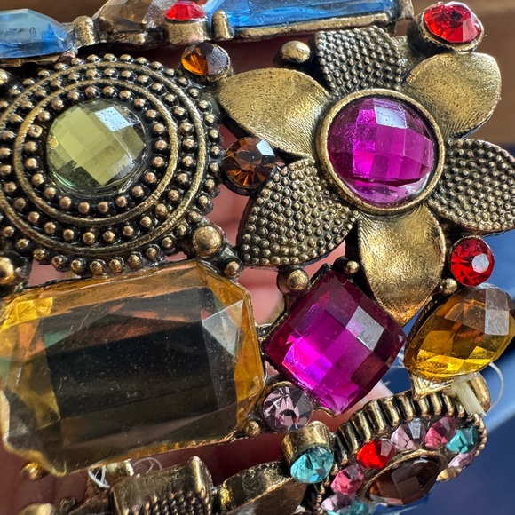 Ornate Blue and Red Mosaic Bracelet - Picture 6 of 8